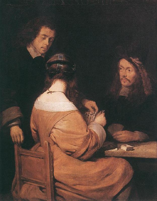TERBORCH, Gerard Card-Players awr oil painting image